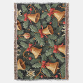 Holiday Bells, Decorative Christmas Pattern, スローブランケット (正面縦)