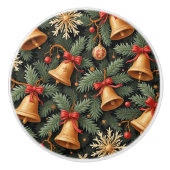 Holiday Bells, Decorative Christmas Pattern, セラミックノブ (正面)
