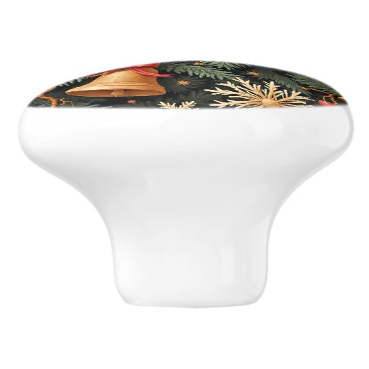 Holiday Bells, Decorative Christmas Pattern, セラミックノブ (側面)