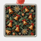 Holiday Bells, Decorative Christmas Pattern, メタルオーナメント (正面)