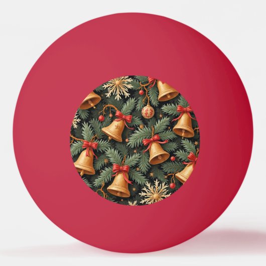 Holiday Bells, Decorative Christmas Pattern, 卓球ボール (正面)