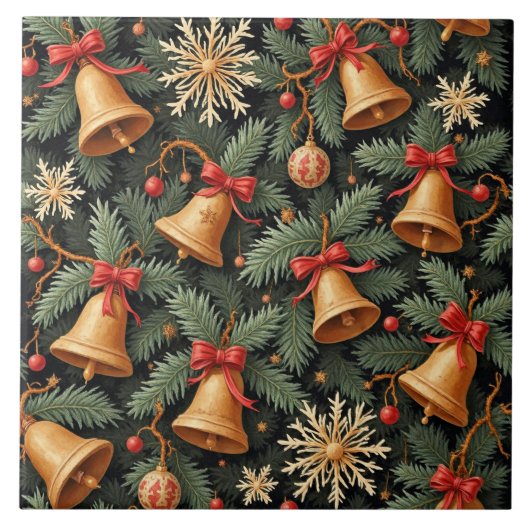 Holiday Bells, decorative pattern. タイル (正面)