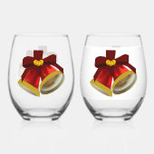 Holiday Bells Stemless Wine Glass Set ステムなしワイングラス (裏面)