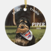 Holiday Bernese Mountain Dog Photo Ornament セラミックオーナメント (正面)