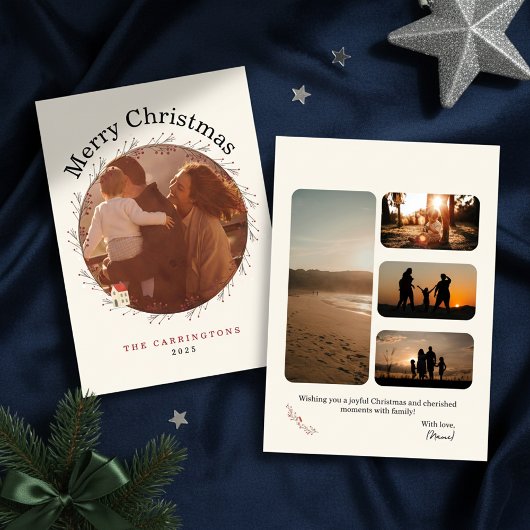 Holiday Berry Branch Christmas Photo Holiday Card シーズンカード