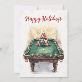 Holiday Billiard player Christmas Cards シーズンカード