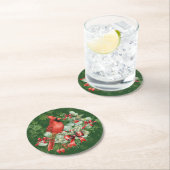 Holiday Bird ラウンドペーパーコースター (インサイチュ)