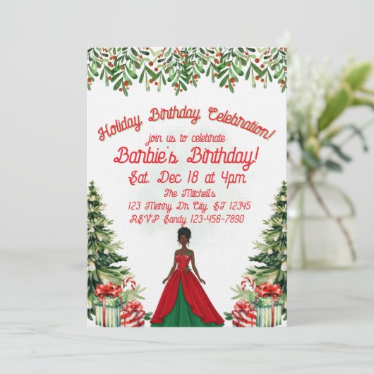 Holiday Birthday Celebration Black Doll 招待状 (スタンド正面)