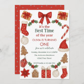 Holiday Birthday Invitation | Winter Celebration 招待状 (正面/裏面)