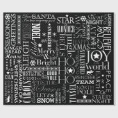 Holiday Blackboardマットラッピング紙, 30" x 6' ラッピングペーパー (フラット)