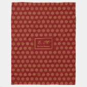 Holiday Blanket Luxury Red Gold Custom Keepsake フリースブランケット (正面)