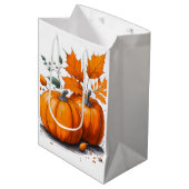 Holiday Blessings Pumpkins Gift Bags ミディアムペーパーバッグ (正面アングル)