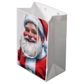 Holiday Blessings Santa Christmas Gift Bags ミディアムペーパーバッグ (正面アングル)