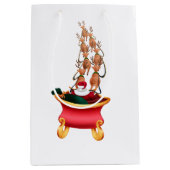 Holiday Blessings Santa Sled Christmas Gift Bags ミディアムペーパーバッグ (正面)