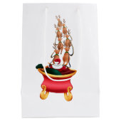 Holiday Blessings Santa Sled Christmas Gift Bags ミディアムペーパーバッグ (裏面)