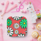 Holiday Bloom: Festive Red & Green Paper Plates ペーパープレート (パーティー)