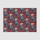 Holiday Bluenose Pitbull Dog Red Plaid Christmas 薄葉紙 (正面)