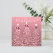 Holiday Blush Pink Christmas Trees Greeting シーズンカード (スタンド正面)