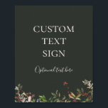 Holiday Botanical Green Cards and Gifts Custom ポスター<br><div class="desc">This holiday botanical Green cards and gifts custom poster is perfect for your rustic, whimsical winter wedding. Designed with boho Christmas watercolor greenery, including red holly berries and simple green leaves. The classic bohemian December floral is another design feature that will complete the theme you're looking for. You can personalize...</div>