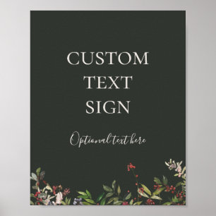 Holiday Botanical Green Cards and Gifts Custom ポスター