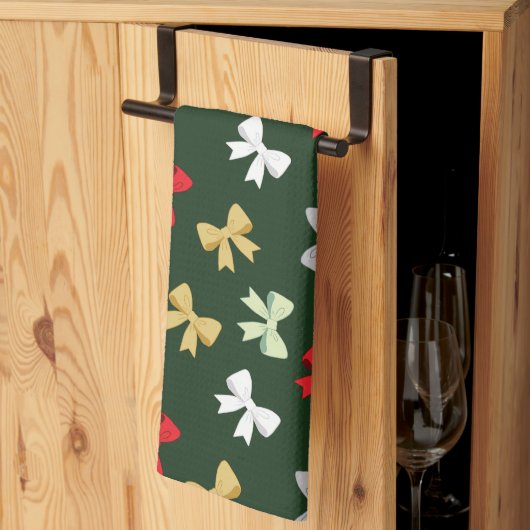 Holiday Bows キッチンタオル (三つ折り)