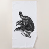 Holiday Break Tabby ビーチタオル (正面)