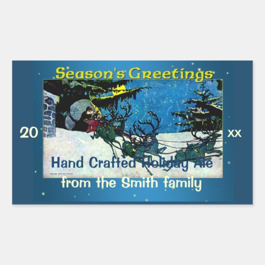 Holiday Brew、Ale、Beerの各ラベル 長方形シール (正面)