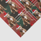 Holiday Brown Pitbull Dog Red Plaid Christmas 薄葉紙 (詳細)