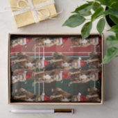 Holiday Brown Pitbull Dog Red Plaid Christmas 薄葉紙 (ギフト)