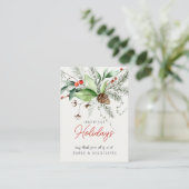 Holiday Business Greenery Personalized 名刺 (スタンド正面)