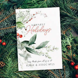 Holiday Business Greenery Personalized 名刺