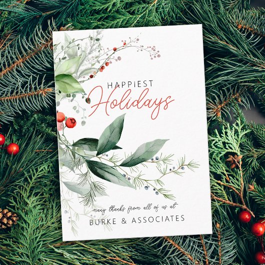 Holiday Business Greenery Personalized 名刺