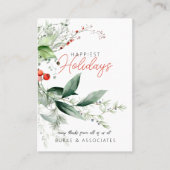 Holiday Business Greenery Personalized 名刺 (正面)