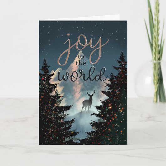Holiday Business Joy to the World Mountain Scenery カード (正面)