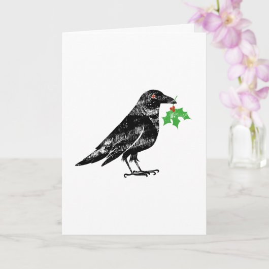 Holiday Card - Crow with Mistletoe  カード (蘭)
