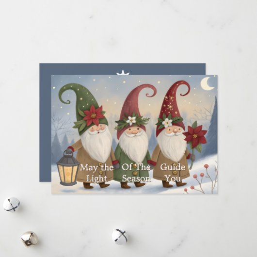 Holiday Card with Vintage Elves シーズンカード (正面/裏面インサイチュ)