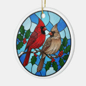 Holiday Cardinals Christmas Tree Ornament セラミックオーナメント (左)