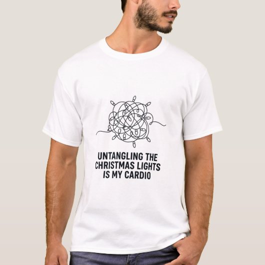 Holiday Cardio: Tangled Christmas Lights Tシャツ (正面)