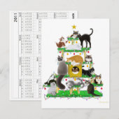Holiday Cat Treeカスタマイズ可能はがき ポストカード (正面/裏面)