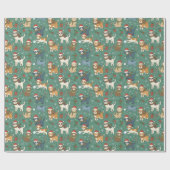 Holiday Cats & Dogs Christmas Wrapping Paper ラッピングペーパー (フラット)