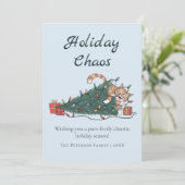 Holiday Chaos Funny Cat Christmas Card シーズンカード (スタンド正面)