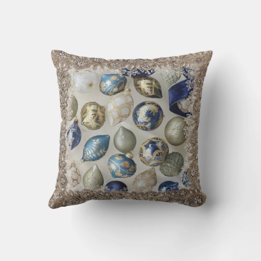 Holiday Cheer Blue クッション (裏面)