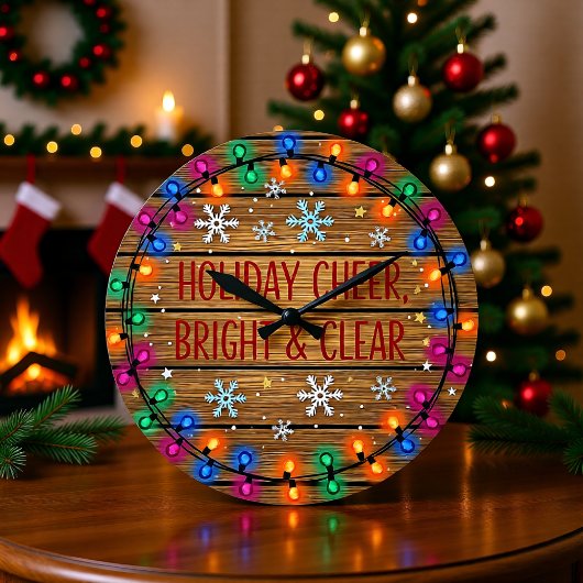 Holiday Cheer Bright Lights ラージ壁時計