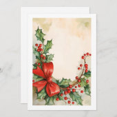 Holiday Cheer in Watercolor シーズンカード (正面/裏面)