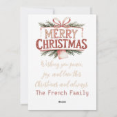 Holiday Cheer: Personalized Family Greeting シーズンカード (裏面)