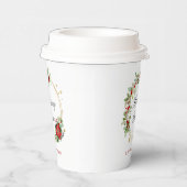 Holiday Cheer Poinsettia Wreath Gold Personalized 紙コップ (右)