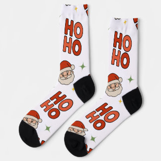 Holiday Cheer Socks – Animated Santa “Ho Ho Ho” ソックス