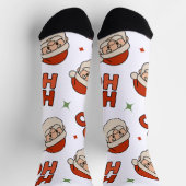 Holiday Cheer Socks – Animated Santa “Ho Ho Ho” ソックス (上部)