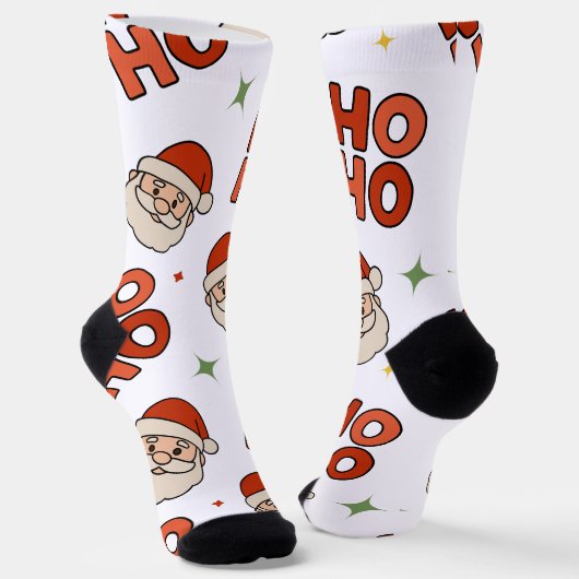 Holiday Cheer Socks – Animated Santa “Ho Ho Ho” ソックス (傾斜あり)