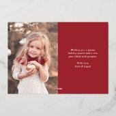 Holiday Cheer Two Photo Gold Foil Holiday Card 箔シーズンカード (裏面)